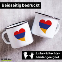 Emaille Tasse Armenien Flagge Herz 300ml Vintage