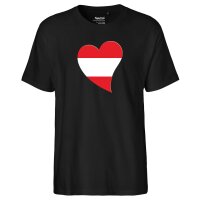 Herren T-Shirt &Ouml;sterreich Flagge Herz