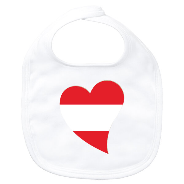Baby Lätzchen Österreich Flagge Herz Klettverschluss