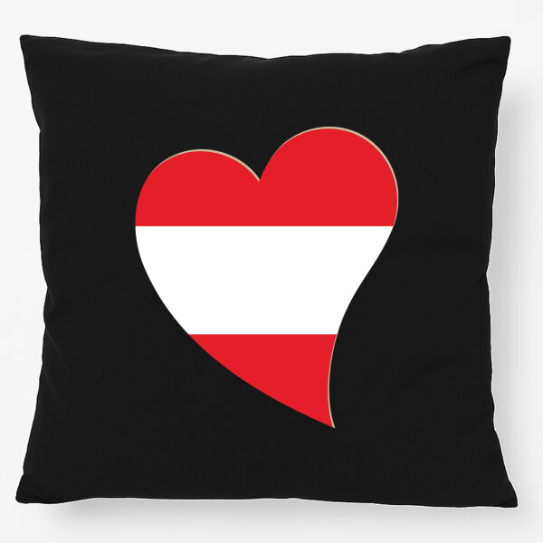 Kissen Österreich Flagge Herz 40x40cm