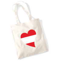 Jutebeutel &Ouml;sterreich Flagge Herz 10 Liter