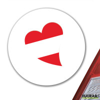 Aufkleber Österreich Flagge Herz 10cm rund