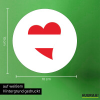 Aufkleber Österreich Flagge Herz 10cm rund