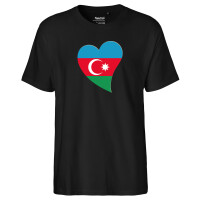 Herren T-Shirt Aserbaidschan Flagge Herz