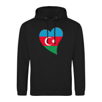 Unisex Hoodie Aserbaidschan Flagge Herz