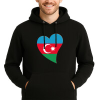 Unisex Hoodie Aserbaidschan Flagge Herz