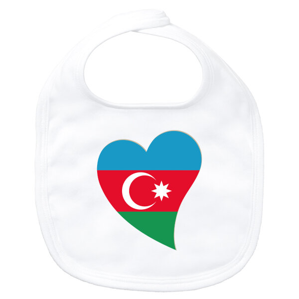 Baby Lätzchen Aserbaidschan Flagge Herz Klettverschluss