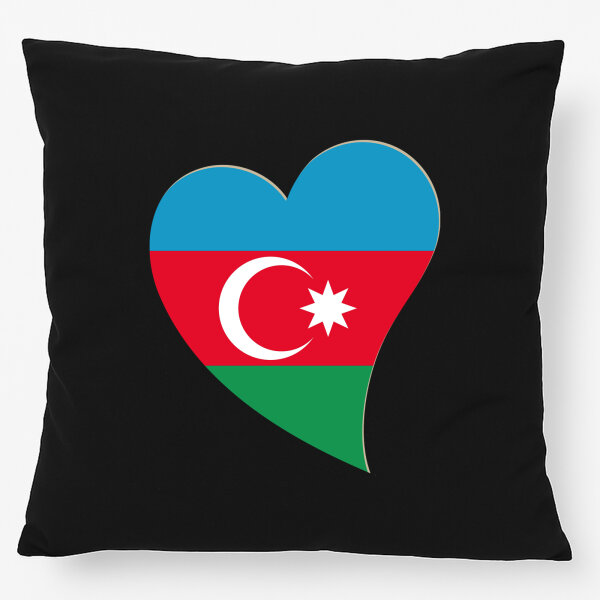 Kissen Aserbaidschan Flagge Herz 40x40cm