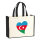 Jutetasche Aserbaidschan Flagge Herz 21 Liter Black
