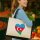 Jutetasche Aserbaidschan Flagge Herz 21 Liter Black