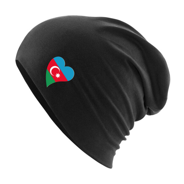 Beanie Aserbaidschan Flagge Herz