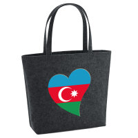 Filz Shopper Aserbaidschan Flagge Herz 22 Liter