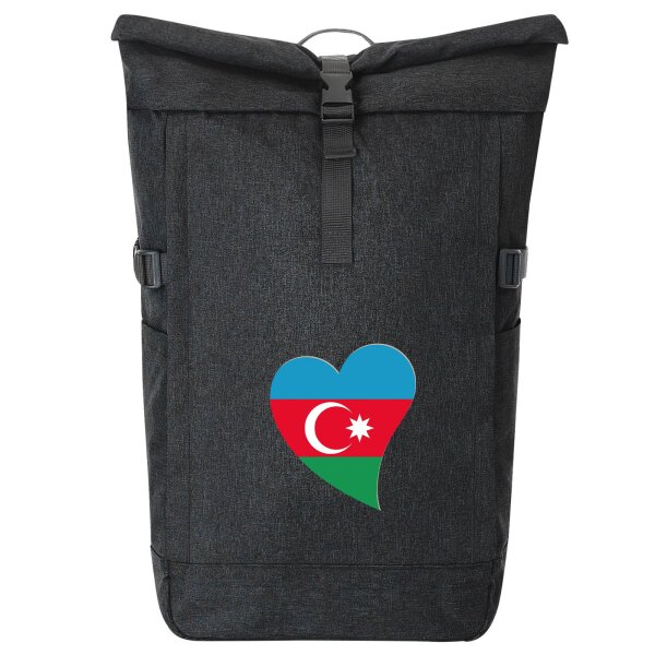 Kurierrucksack Aserbaidschan Flagge Herz 30-44 Liter Black Melange