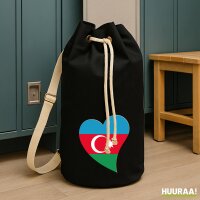 Seesack Aserbaidschan Flagge Herz 20 Liter Black
