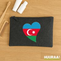 Kulturbeutel Aserbaidschan Flagge Herz 1 Liter Charcoal