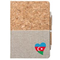Notizbuch A5 Aserbaidschan Flagge Herz 80 Blatt inkl....