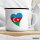 Emaille Tasse Aserbaidschan Flagge Herz 300ml Vintage