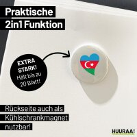 Magnet Aserbaidschan Flagge Herz 59mm Kühlschrankmagnet