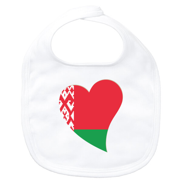 Baby Lätzchen Belarus Flagge Herz Klettverschluss
