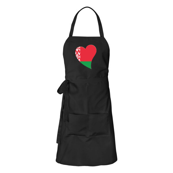 Schürze Belarus Flagge Herz mit Taschen