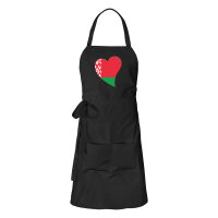 Schürze Belarus Flagge Herz mit Taschen