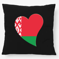 Kissen Belarus Flagge Herz 40x40cm