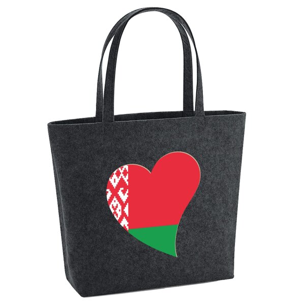 Filzshopper Belarus Flagge Herz, 22 Liter