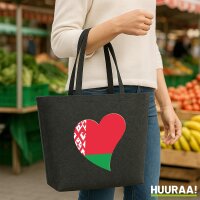 Filz Shopper Belarus Flagge Herz 22 Liter