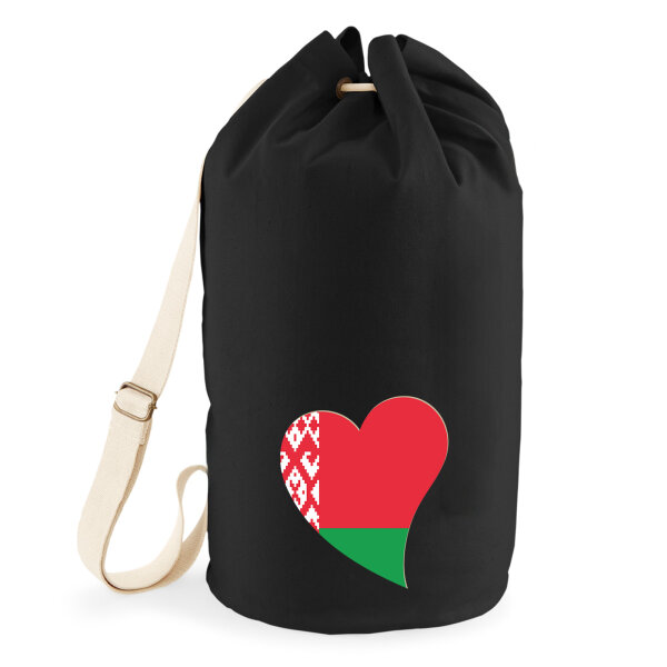 Seesack Belarus Flagge Herz 20 Liter Black