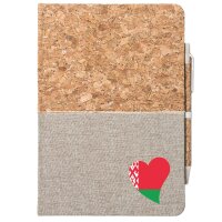 Notizbuch A5 Belarus Flagge Herz 80 Blatt inkl....