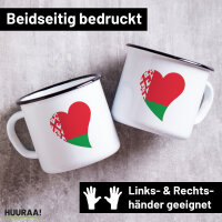 Emaille Tasse Belarus Flagge Herz 300ml Vintage