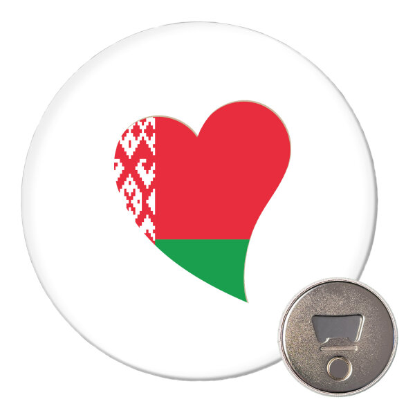 Magnet Belarus Flagge Herz 59mm Kühlschrankmagnet