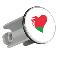 Waschbeckenstöpsel Belarus Flagge Herz 4cm