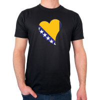 Herren T-Shirt Bosnien und Herzegowina Flagge Herz