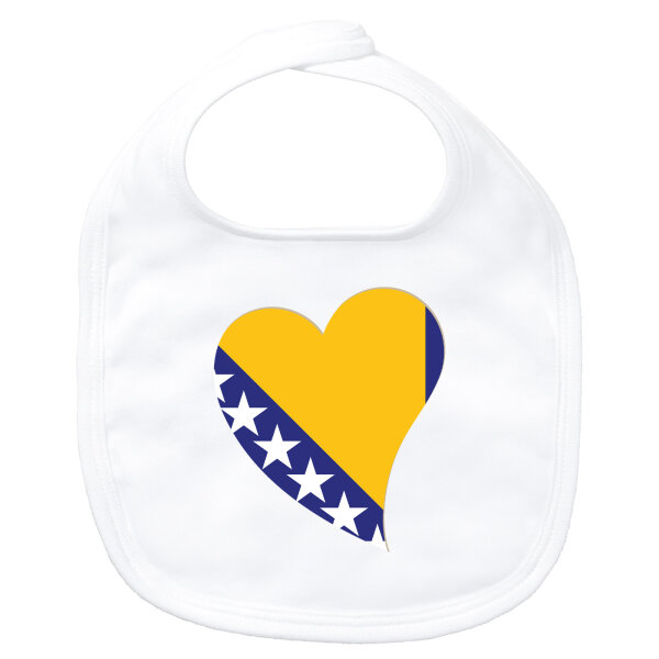 Baby Lätzchen Bosnien und Herzegowina Flagge Herz Klettverschluss