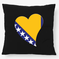 Kissen Bosnien und Herzegowina Flagge Herz 40x40cm
