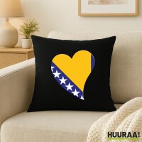 Kissen Bosnien und Herzegowina Flagge Herz 40x40cm
