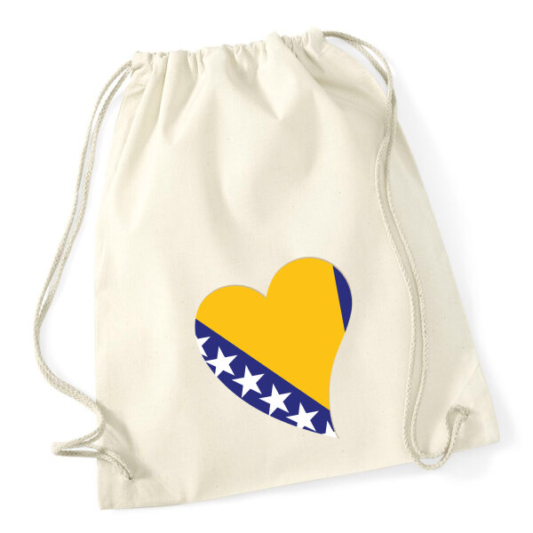 Turnbeutel Bosnien und Herzegowina Flagge Herz 12 Liter
