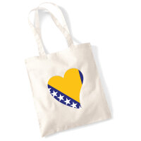 Jutebeutel Bosnien und Herzegowina Flagge Herz 10 Liter