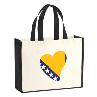 Jutetasche Bosnien und Herzegowina Flagge Herz 21 Liter...