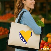Jutetasche Bosnien und Herzegowina Flagge Herz 21 Liter...