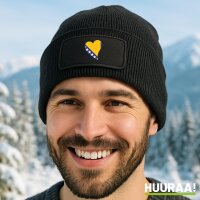 Beanie mit Patch Bosnien und Herzegowina Flagge Herz Black