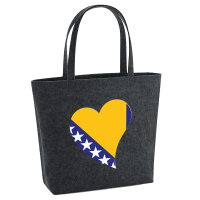 Filz Shopper Bosnien und Herzegowina Flagge Herz 22 Liter