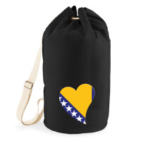 Seesack Bosnien und Herzegowina Flagge Herz 20 Liter Black