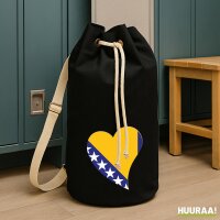 Seesack Bosnien und Herzegowina Flagge Herz 20 Liter Black