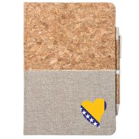 Notizbuch A5 Bosnien und Herzegowina Flagge Herz 80 Blatt...