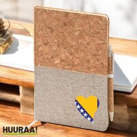 Notizbuch A5 Bosnien und Herzegowina Flagge Herz 80 Blatt...