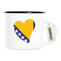 Emaille Tasse Bosnien und Herzegowina Flagge Herz 300ml...