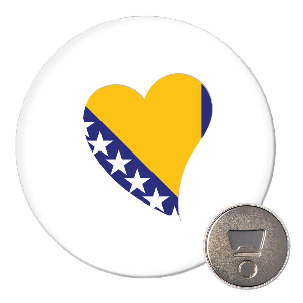 Magnet Bosnien und Herzegowina Flagge Herz 59mm Kühlschrankmagnet