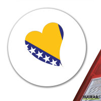 Aufkleber Bosnien und Herzegowina Flagge Herz 10cm rund